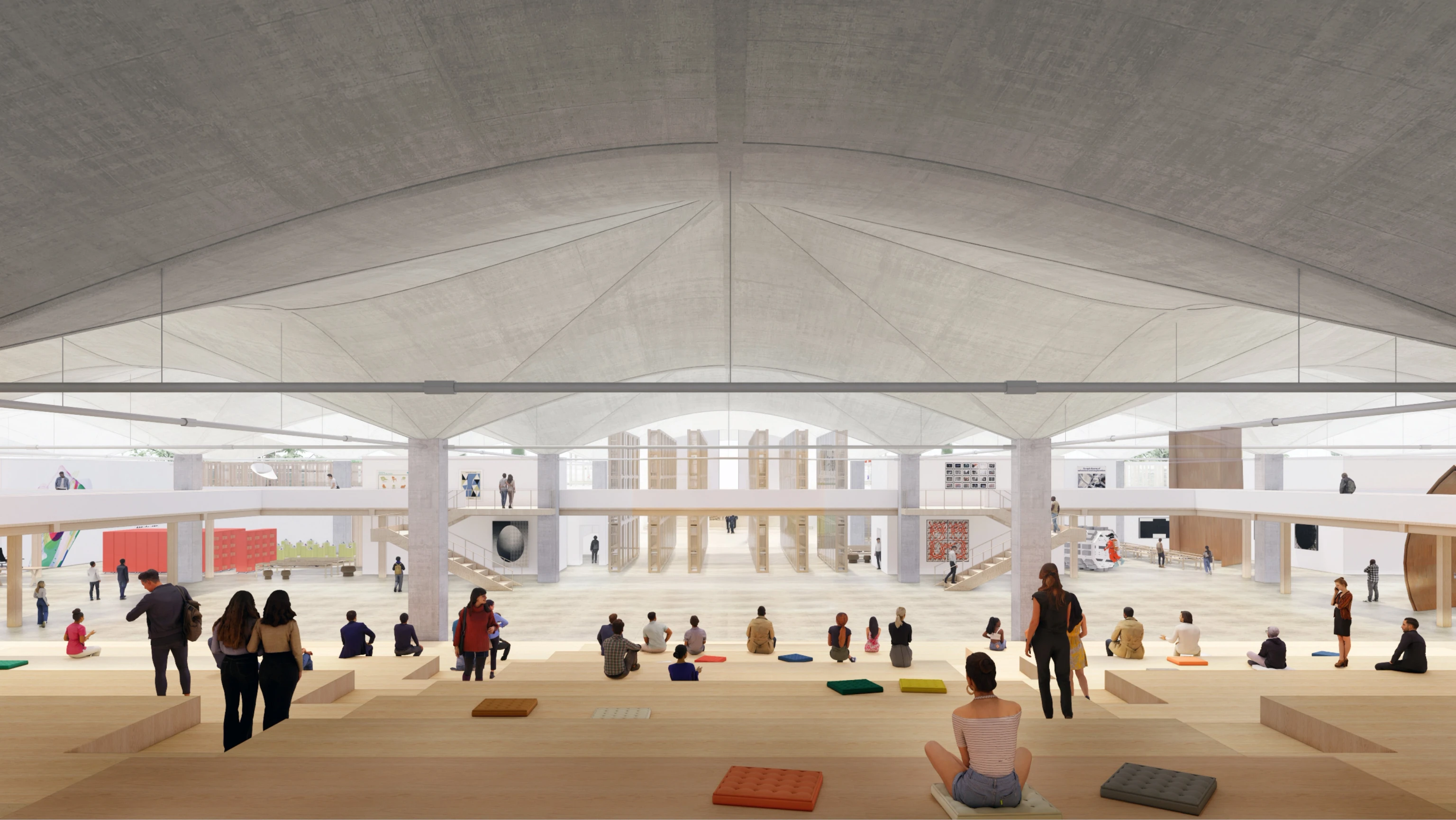 Rendering of the Warehouse at the future Eames Institute museum.