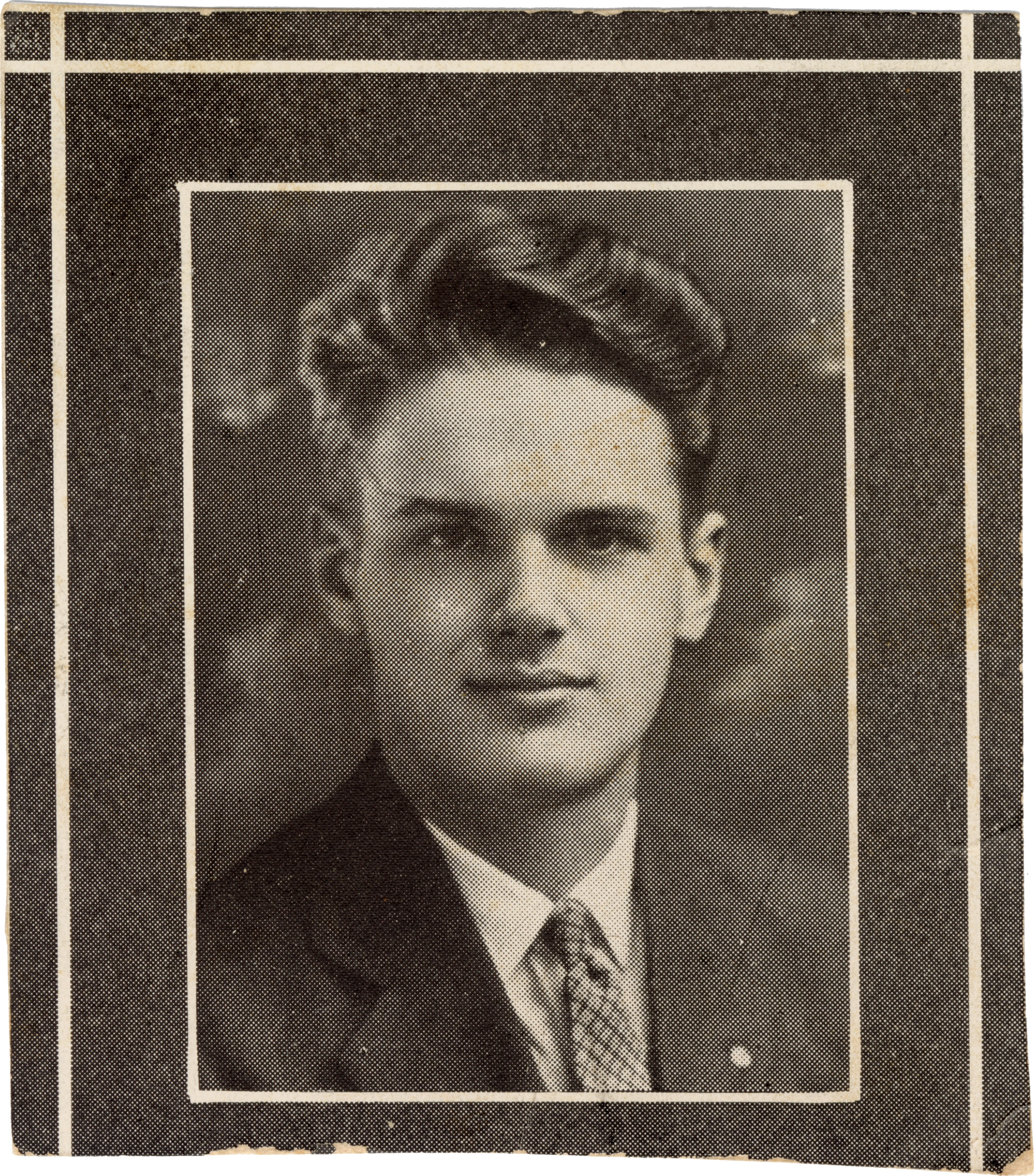 Black and white high school photograph of Charles Eames, 1924