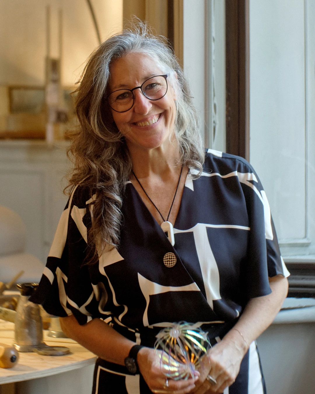 Giovanna Castiglioni, Vice President of the Achille Castiglioni Foundation (daughter of Achille), at his MIlan design studio.
