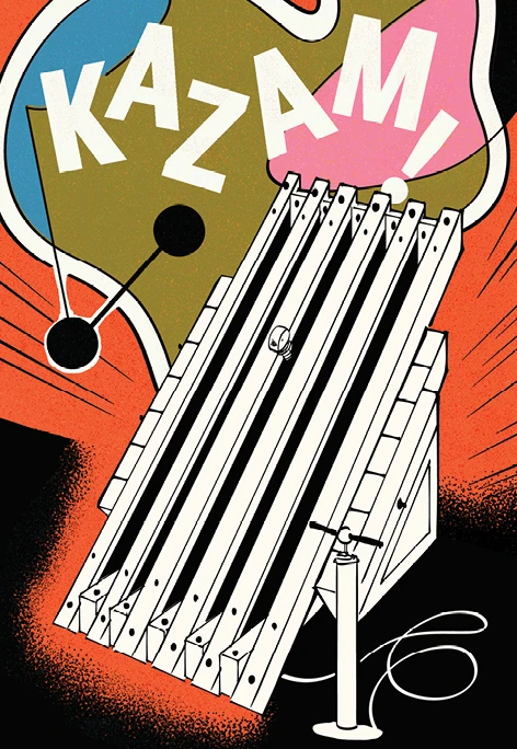 Illustration of the Kazam! machine designed by Ray and Charles Eames.