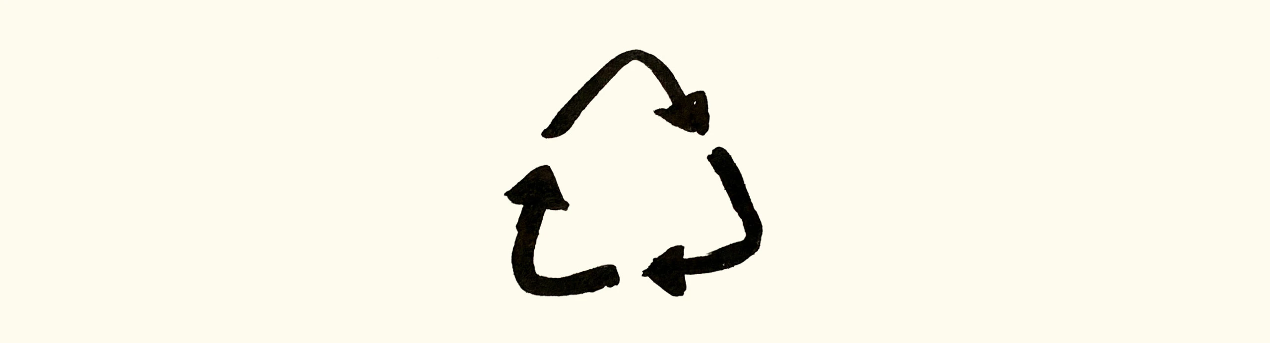 Illustration of three bent arrows referencing recycling by Keli Anderson.