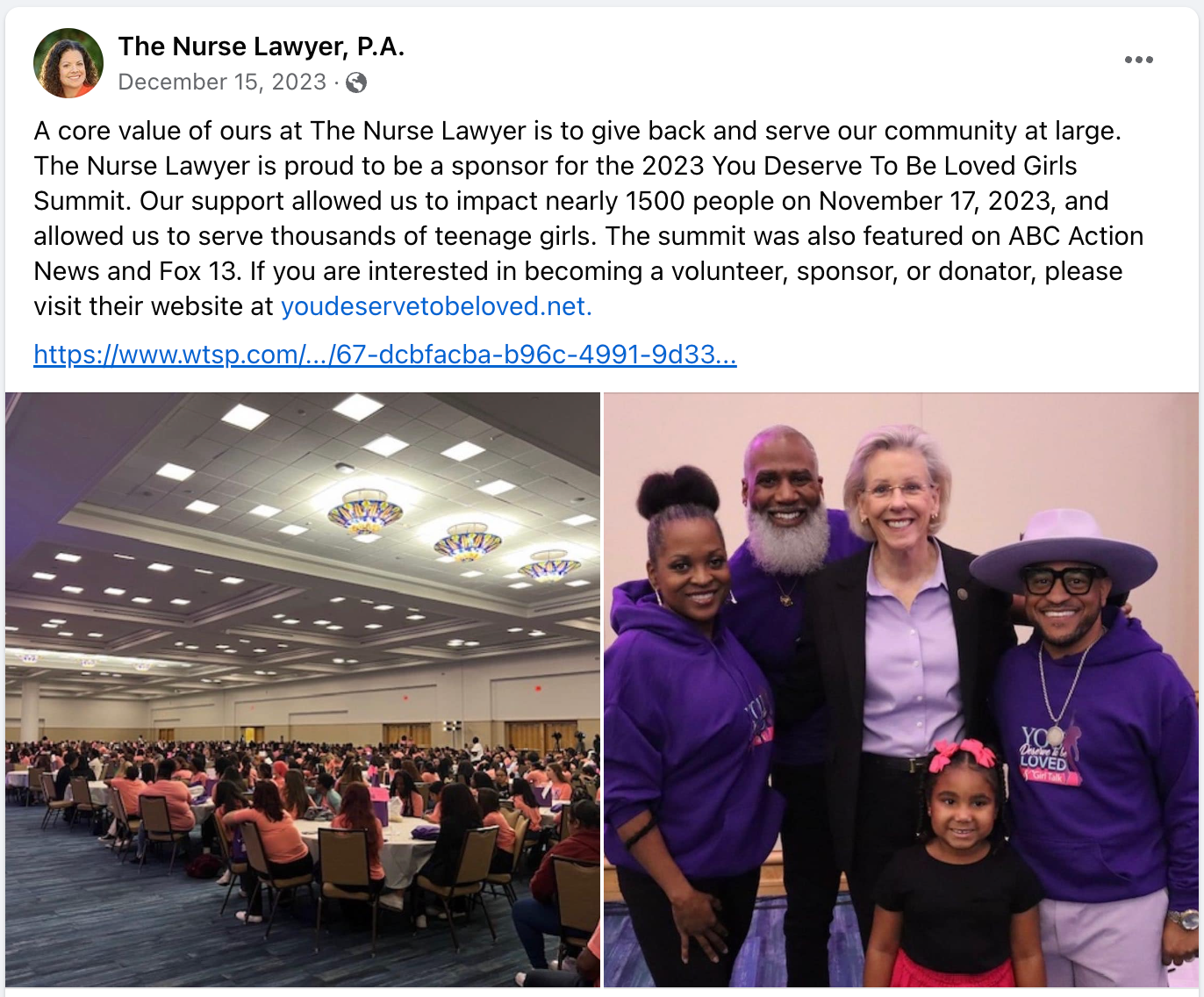 Image The Nurse Lawyer Sponsors the 2023 Girls Summit