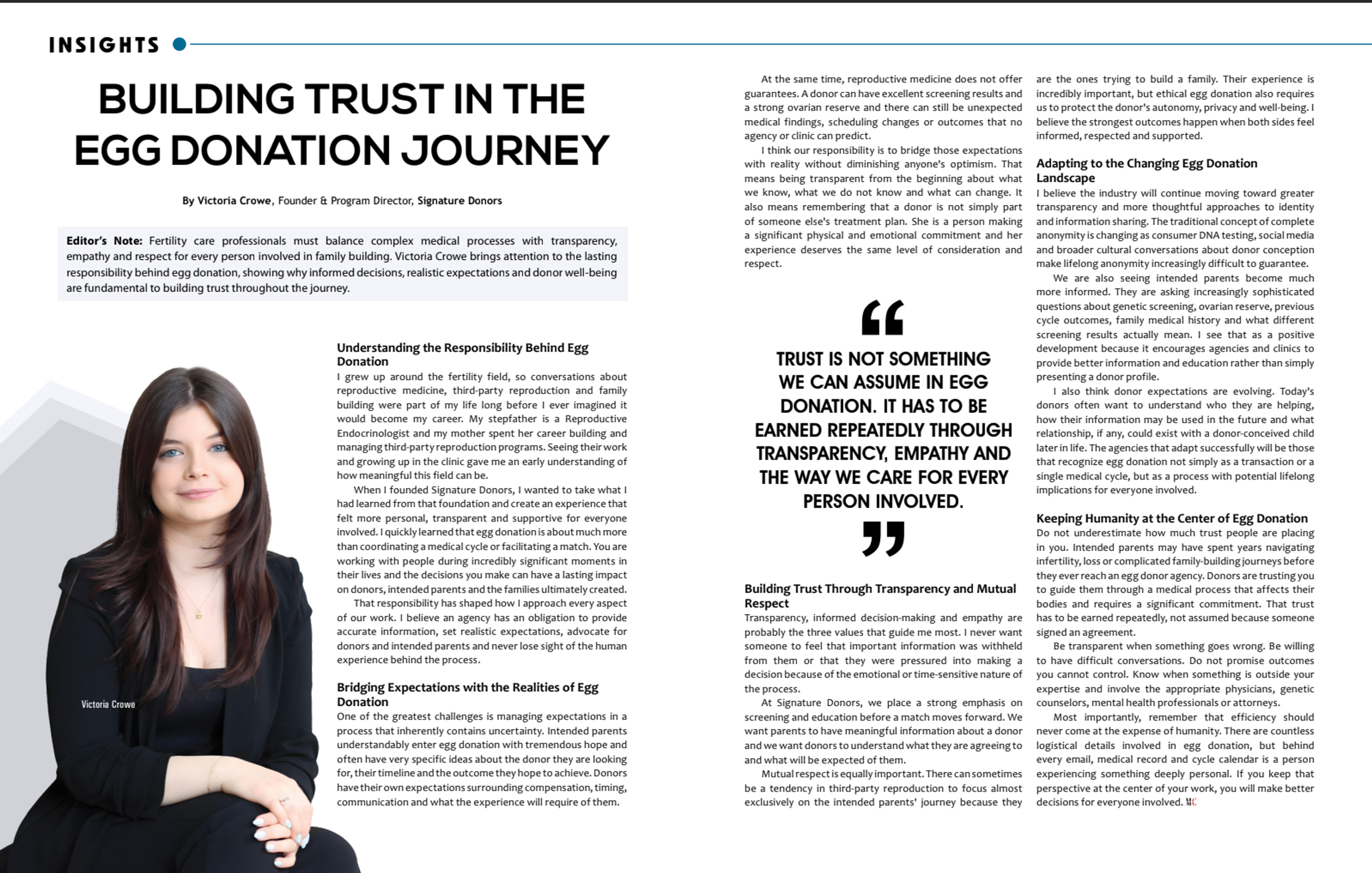 Building Trust in the Egg Donation Journey