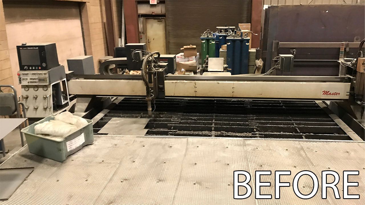 Cutting machine before retrofit