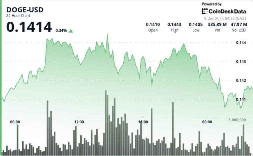 Dogecoin Holds $0.14 Floor as Network Activity Hits 3-Month High