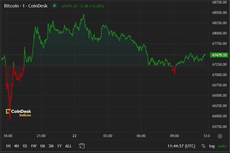 First Mover Americas: Bitcoin Settles Above $67K After Biden Drops Out