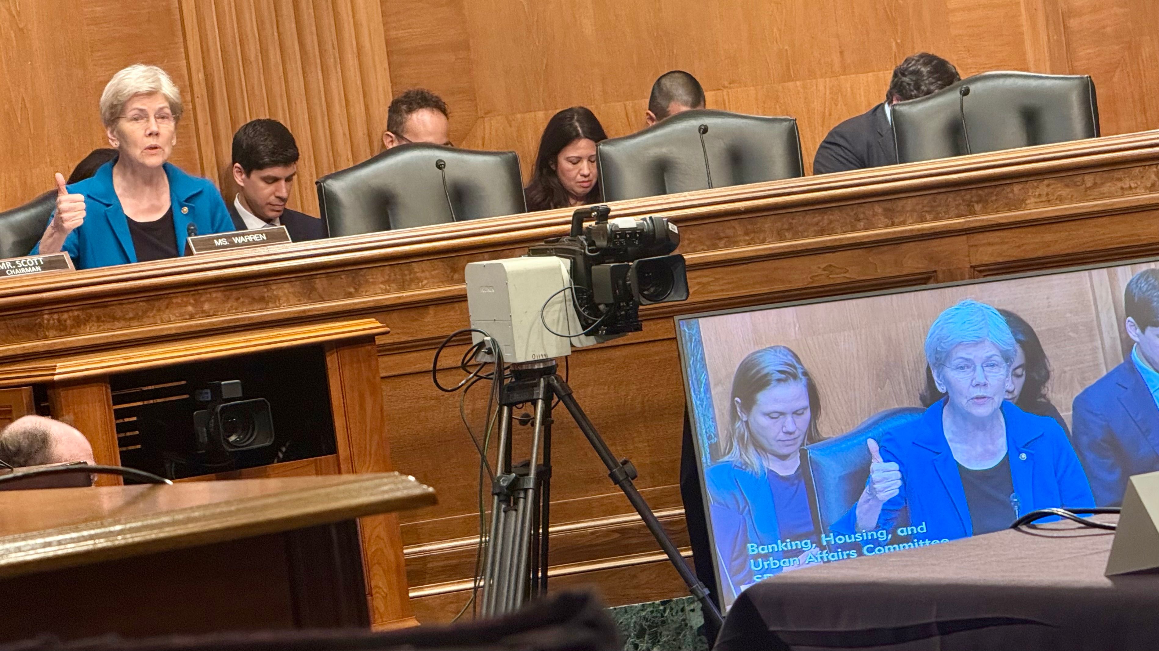 Senator Elizabeth Warren (Jesse Hamilton/CoinDesk)