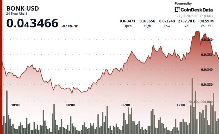 BONK Climbs 4% After Binance Reclassification. Then Dips on Profit-Taking