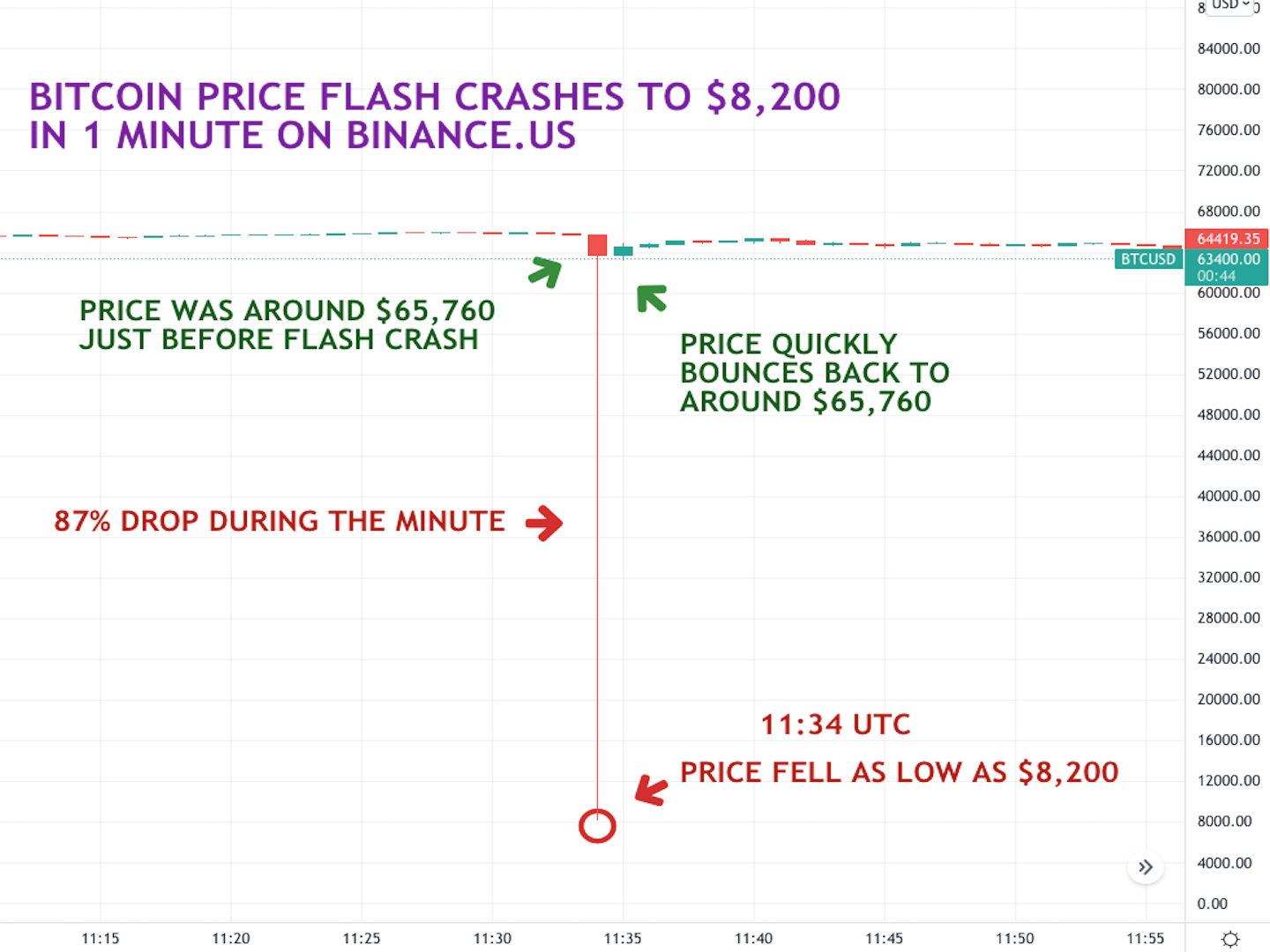 Bitcoin Price Flash Crash on Binance.US Attributed to Trader Algorithm Bug