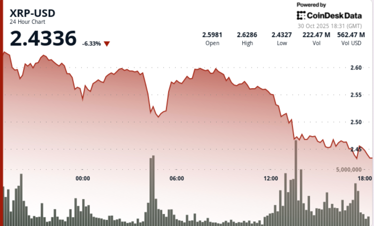 XRP 가격 뉴스: 비트코인이 107,000달러 아래로 떨어지면서 리플 8% 급락
