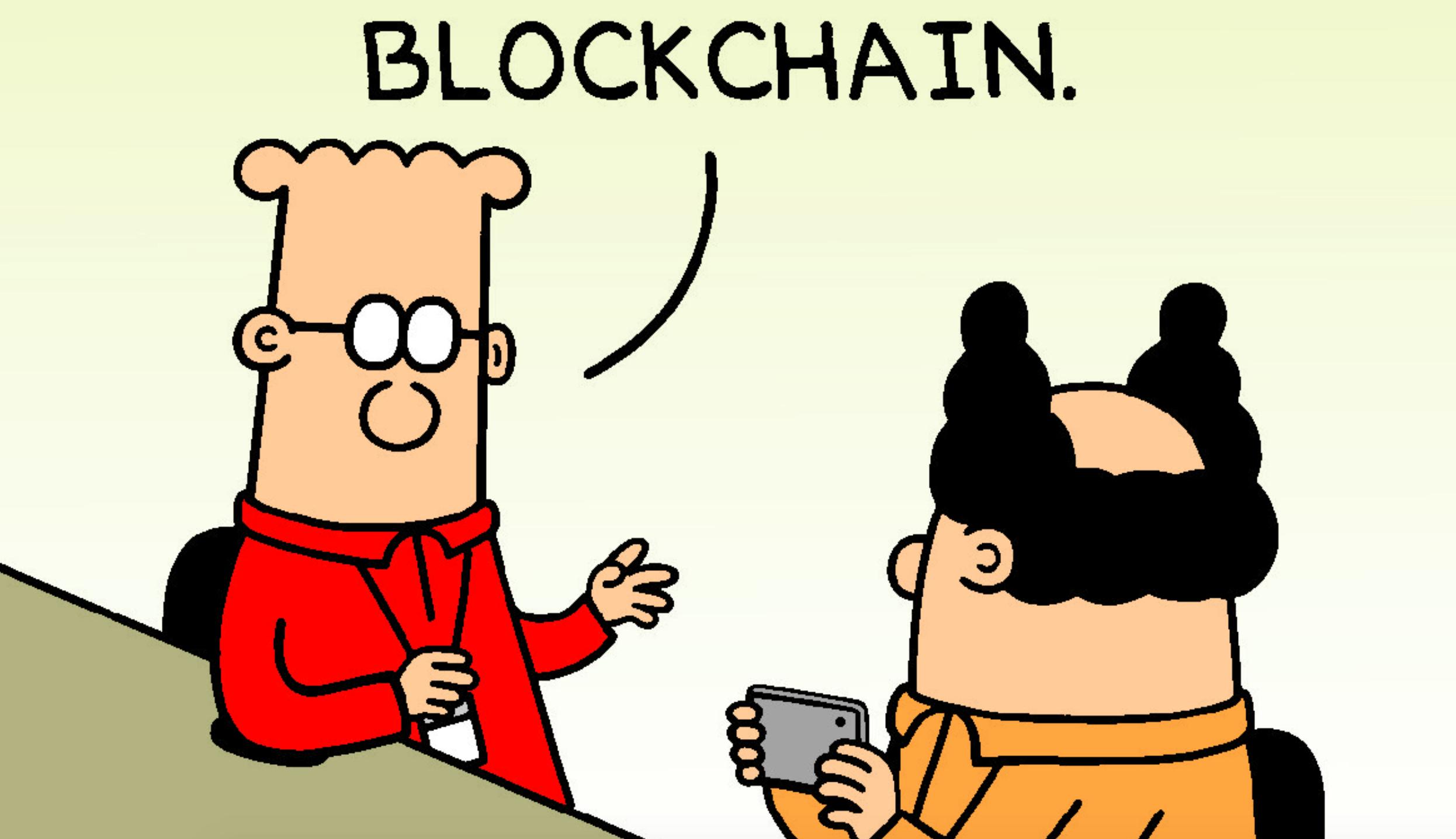 Dilbert Comics Mock Blockchain Mania