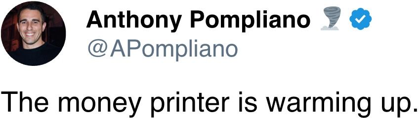 The money printer is warming up.
