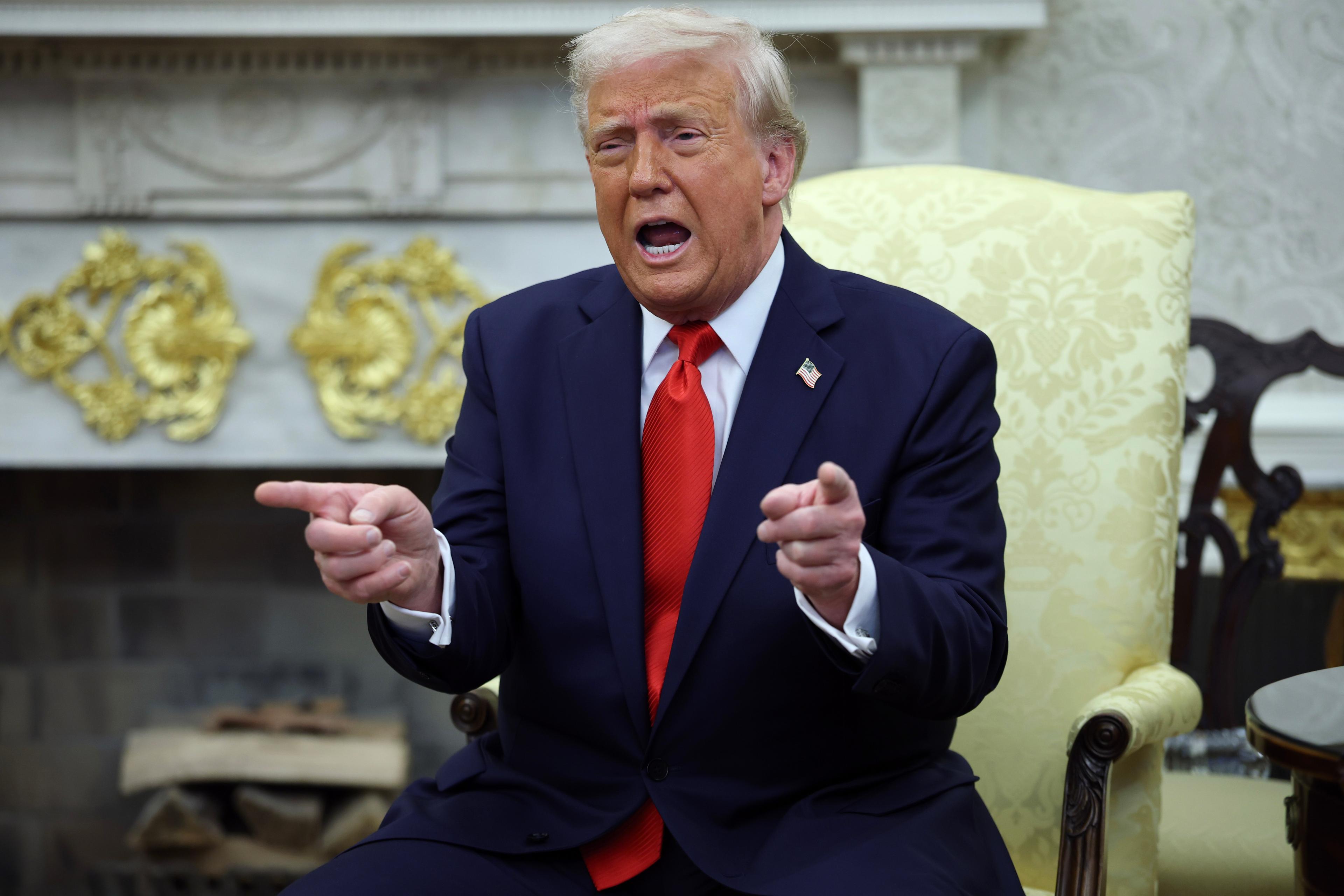 Donald Trump giving a speech