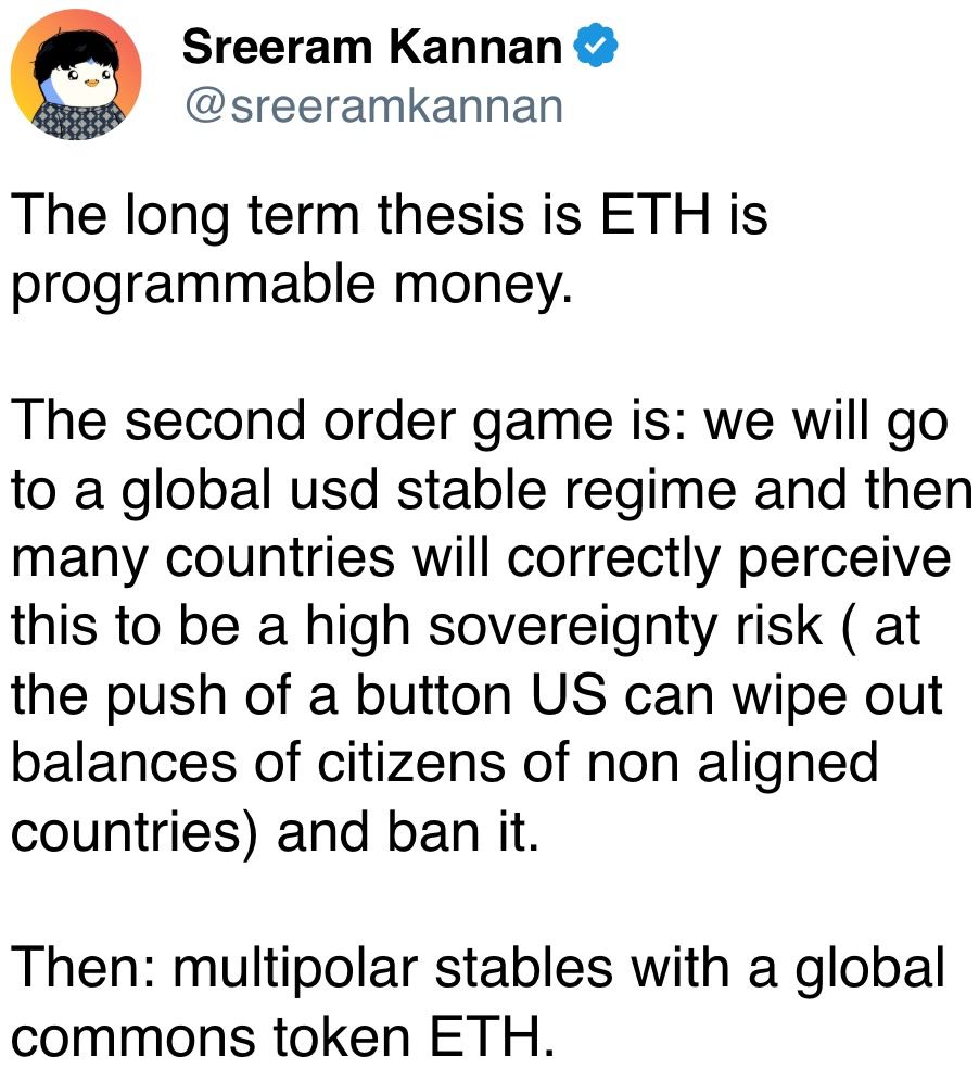 The agelong word thesis is ETH is programmable money. The agelong word thesis is ETH is programmable money.