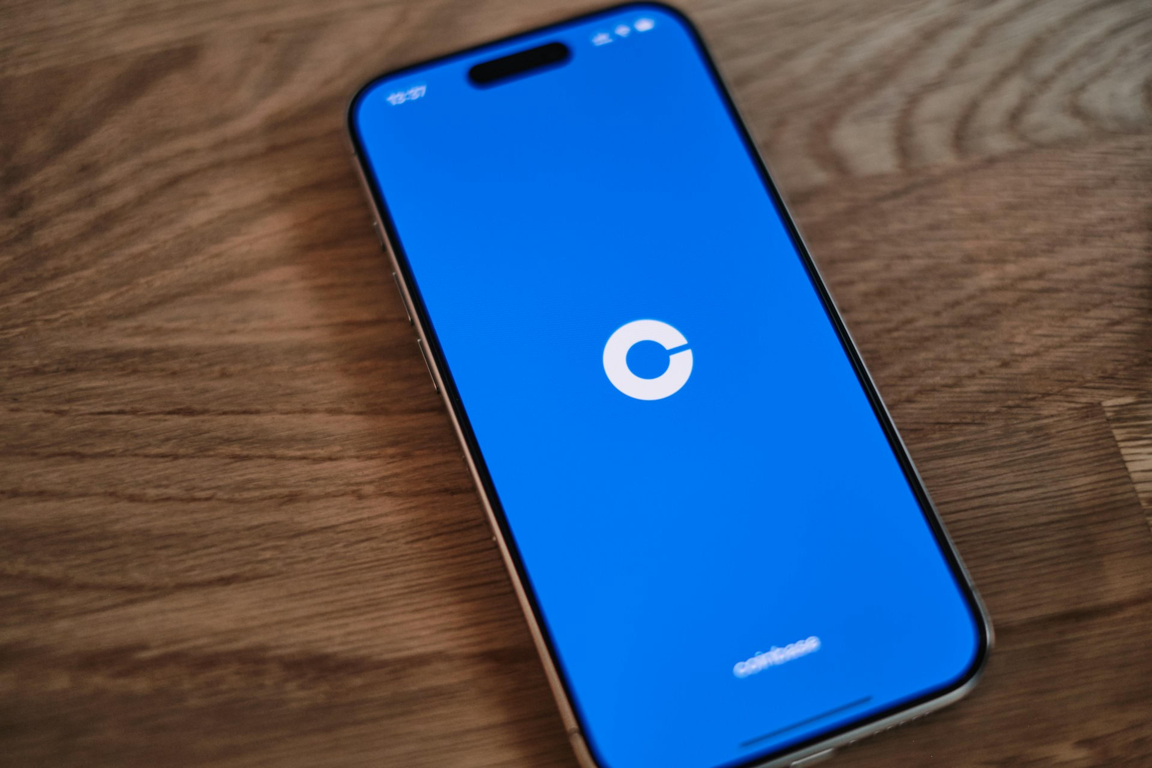 Coinbase app on a phone screen