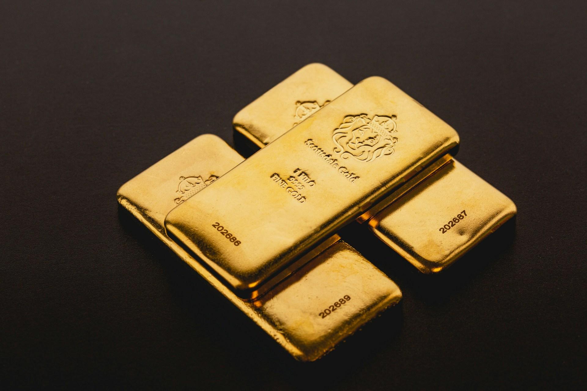 Stacked gold bars