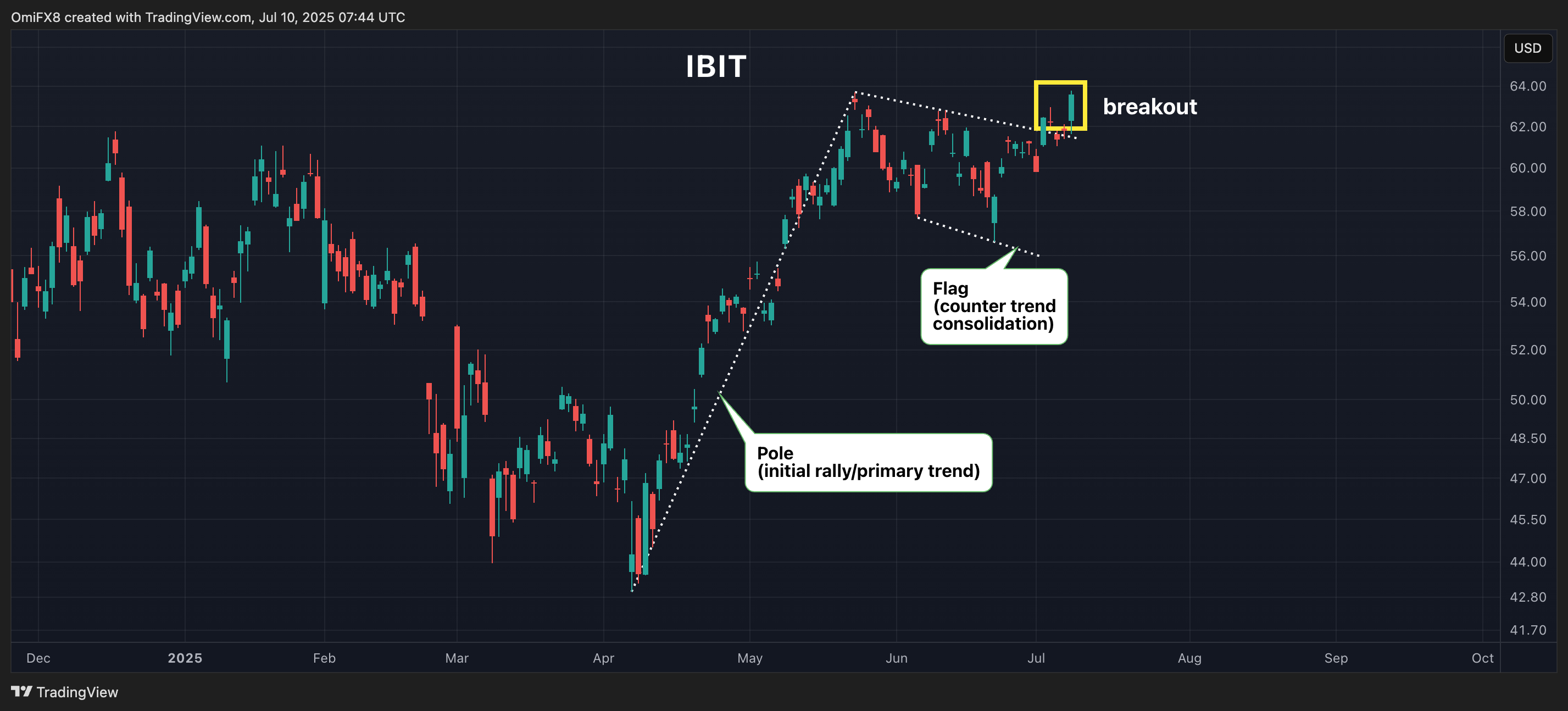 IBIT's daily chart. (TradingView/CoinDesk) IBIT's daily chart. (TradingView/CoinDesk)