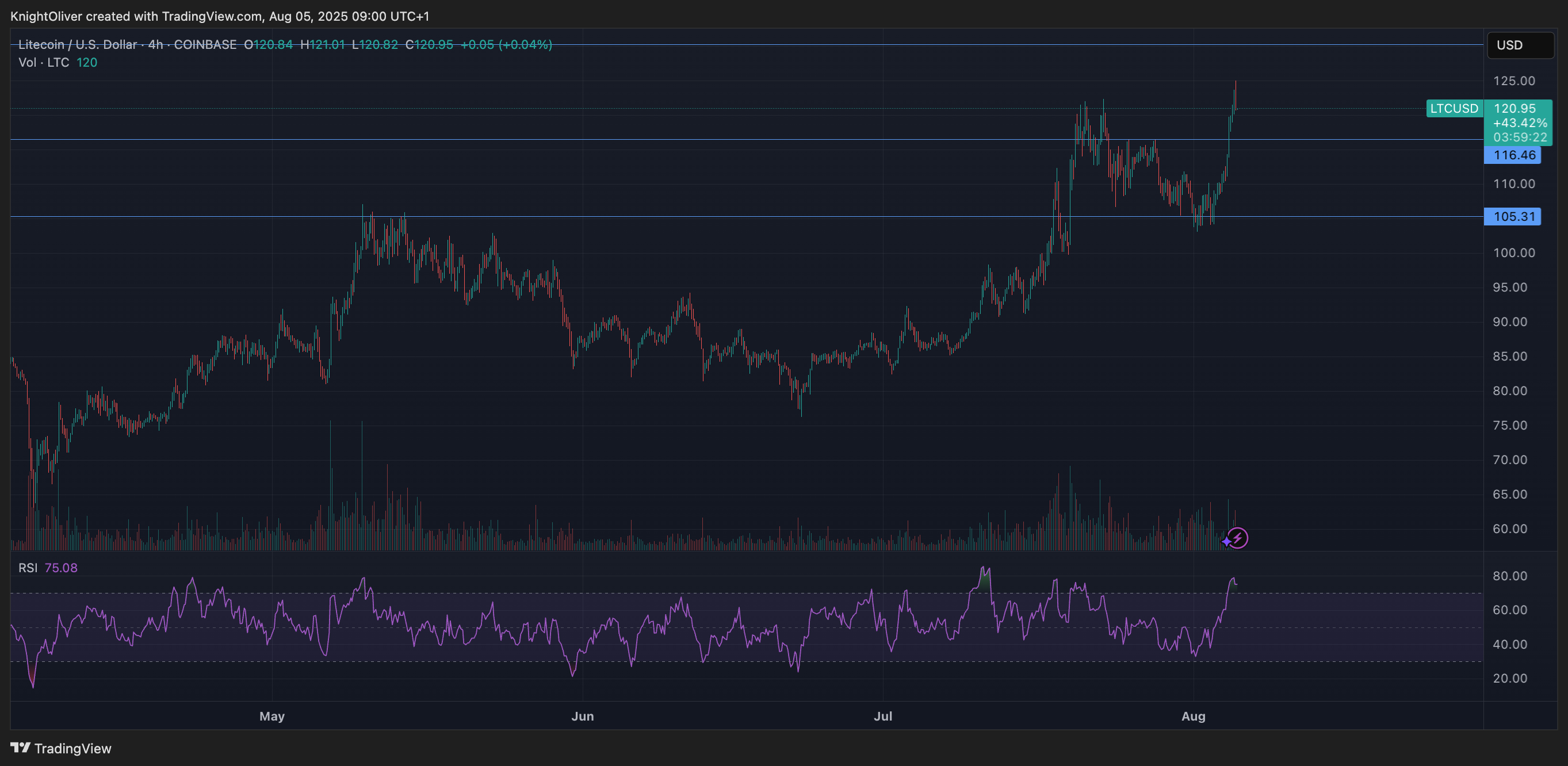 LTC 价格新闻：受ETF 预期和商户活动推动，莱特币飙升10%
