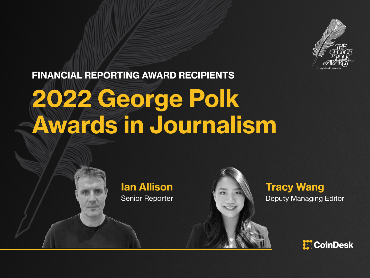 CoinDesk Wins a Polk Award, One of Journalism's Top Prizes, for Explosive FTX Coverage