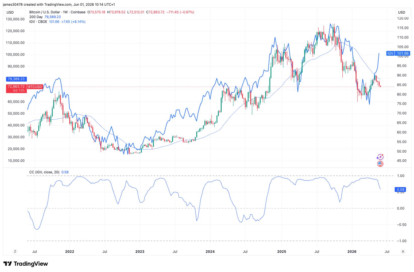 Bitcoin and Software Stocks Diverge: What It Means for Crypto