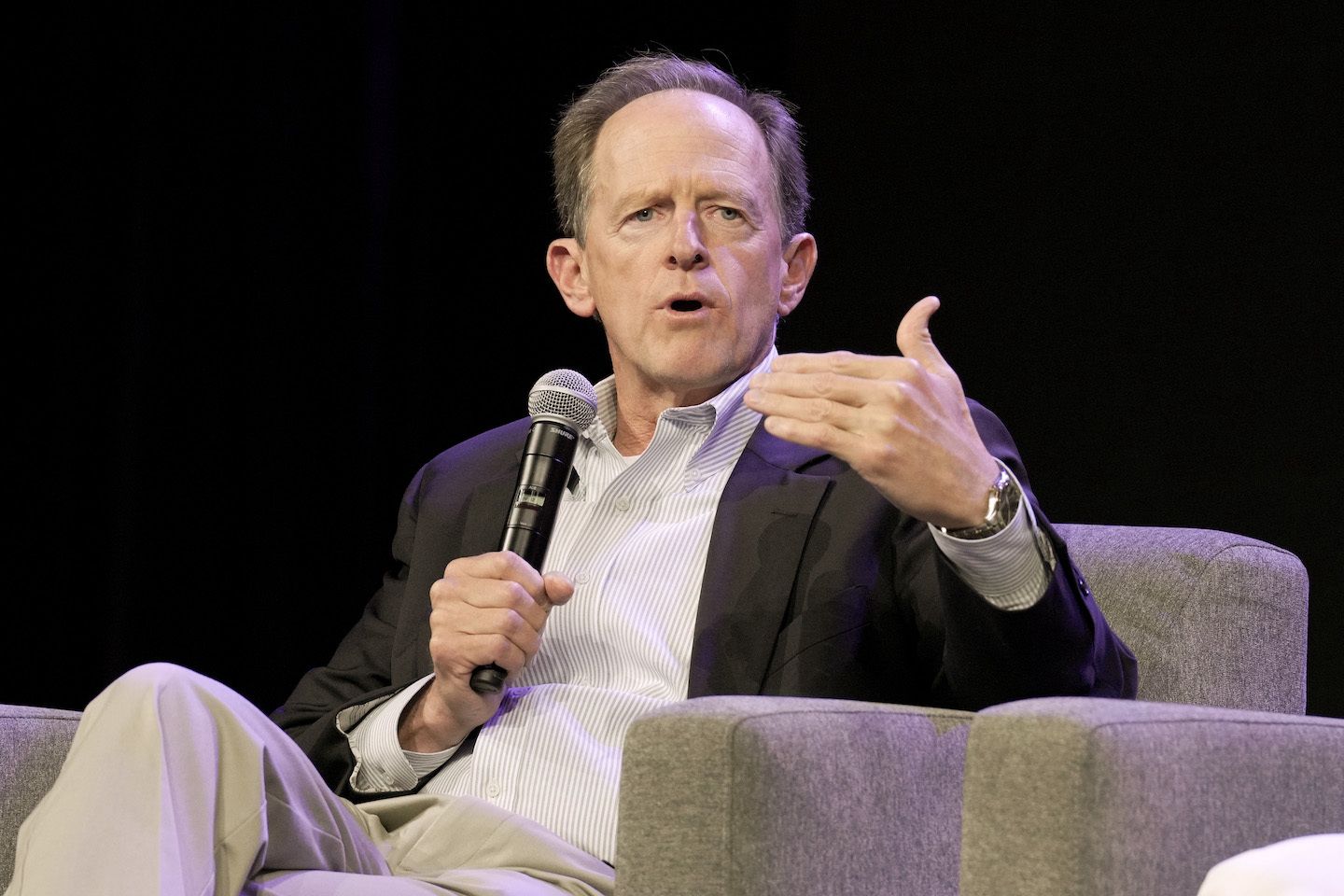 Sen. Pat Toomey addresses the Consensus 2022 conference in Austin, Texas (Suzanne Cordeiro)