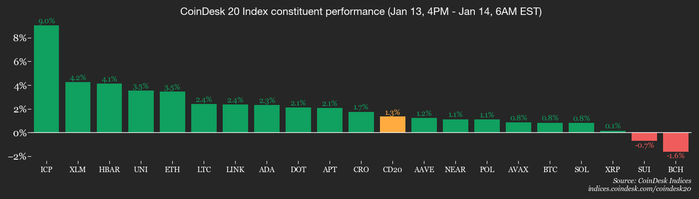 CoinDesk 20 members’ performance