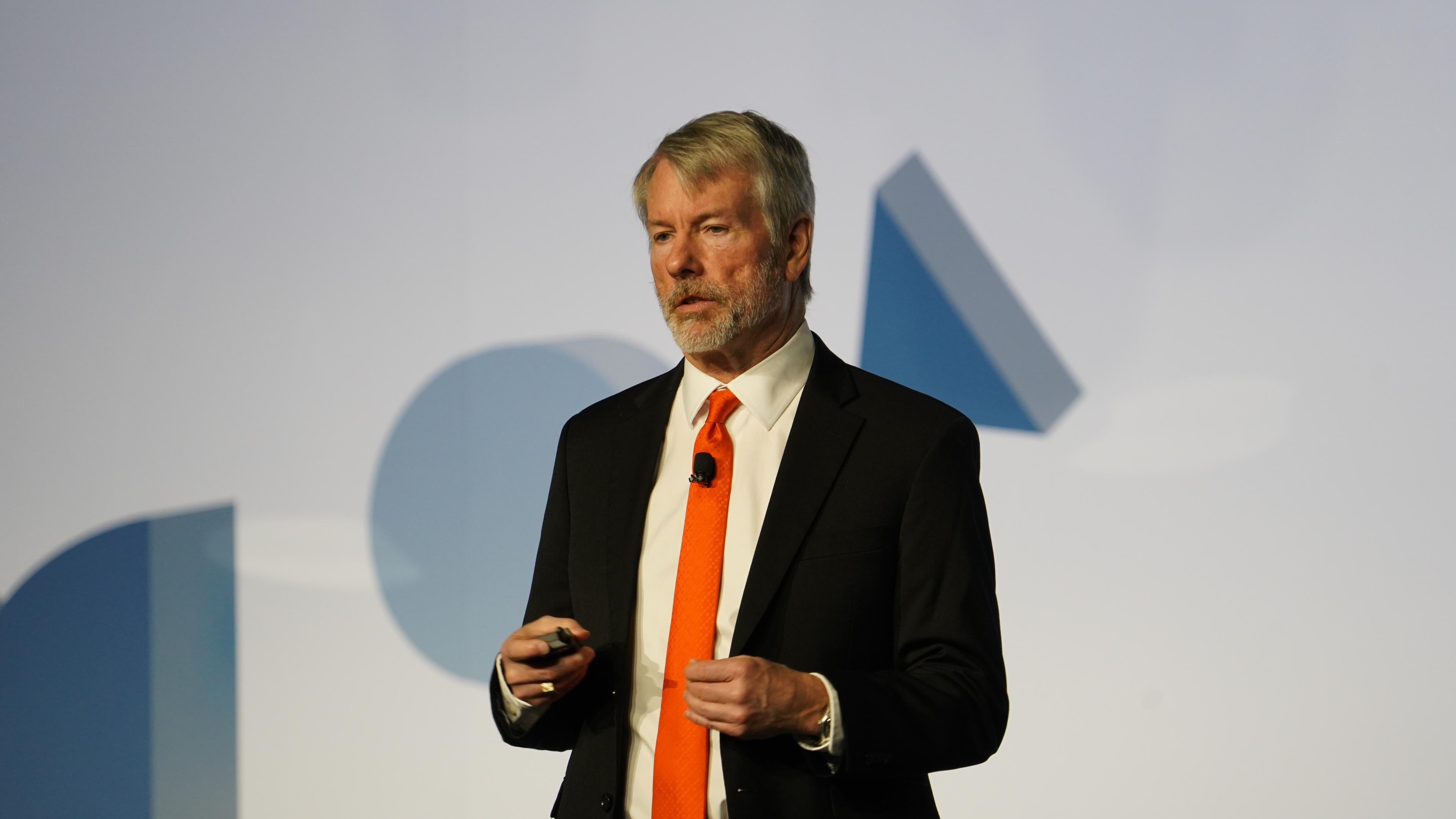 Michael Saylor, Executive Chairman of Strategy, speaking at the Digital Asset Summit