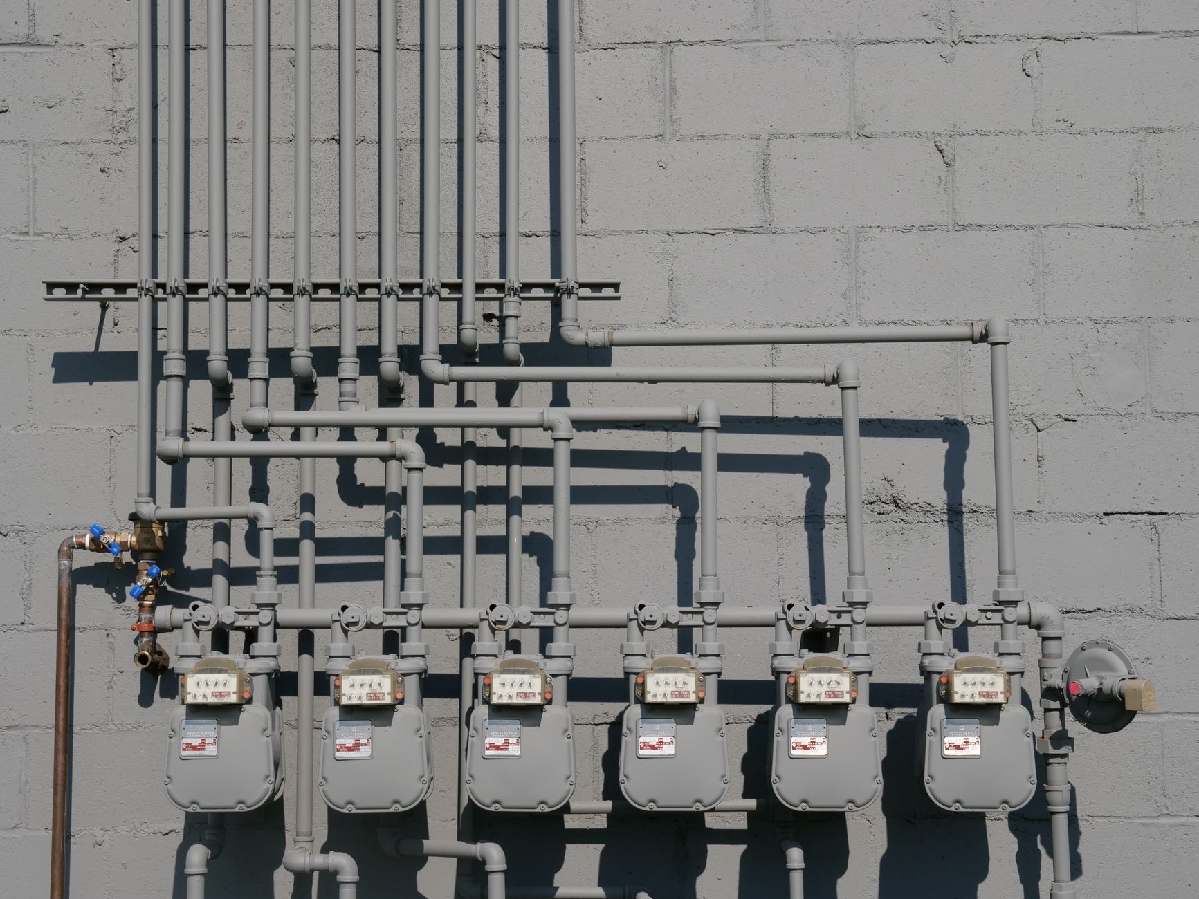 Commercial plumbing pipework.