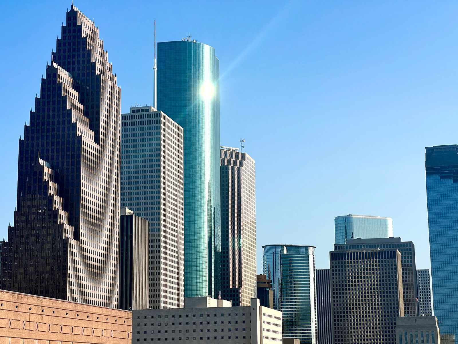 Downtown Houston skyline skyscrapers