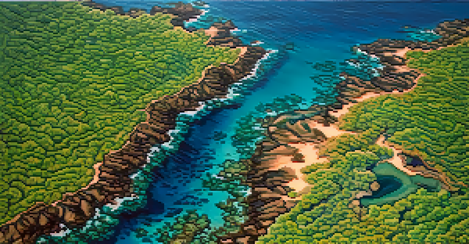 An aerial perspective of a Marine Protected Area revealing coral reefs and clear ocean waters.