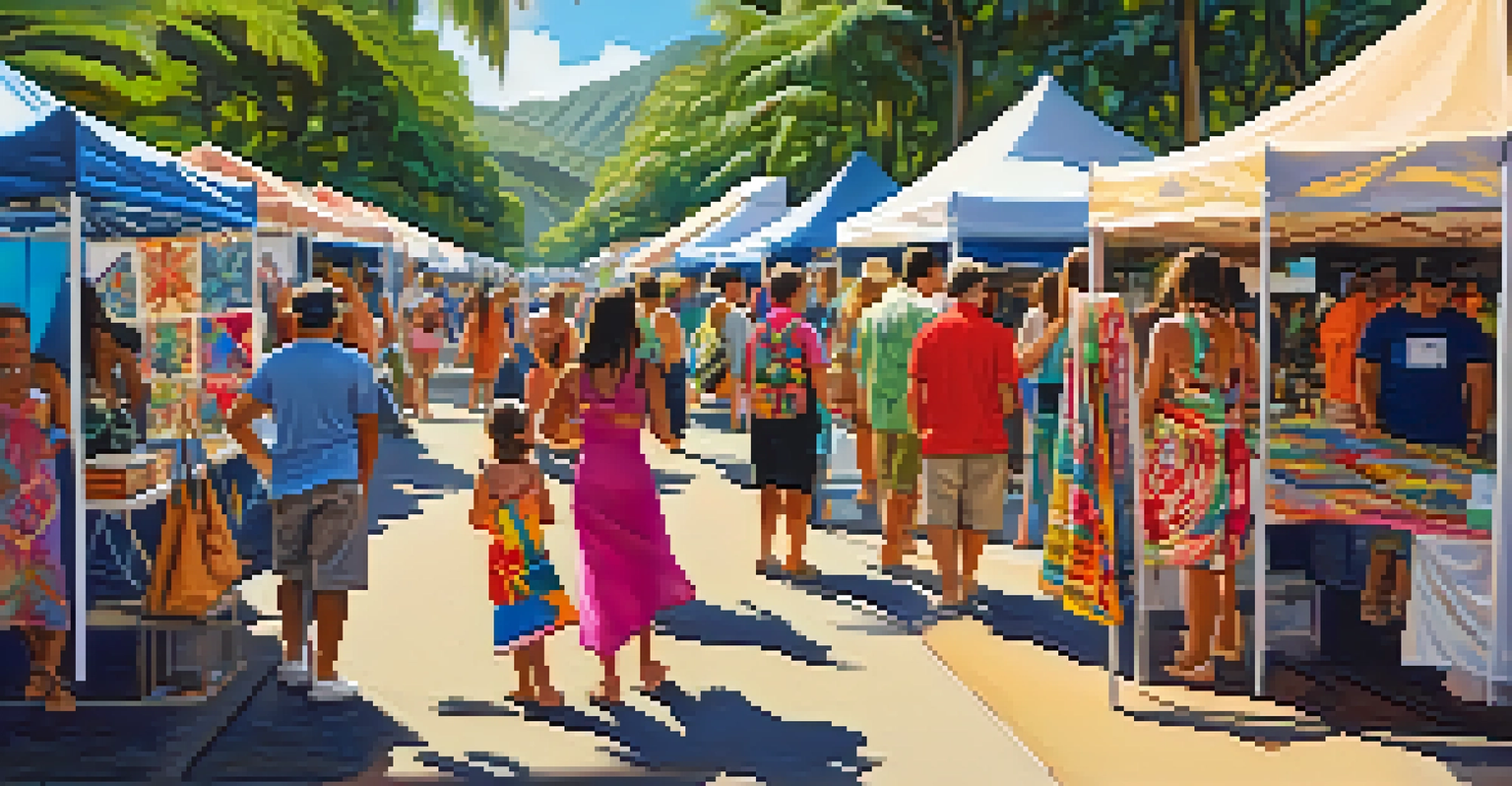 A craft fair scene with artisans showcasing their handmade products and visitors exploring the stalls.