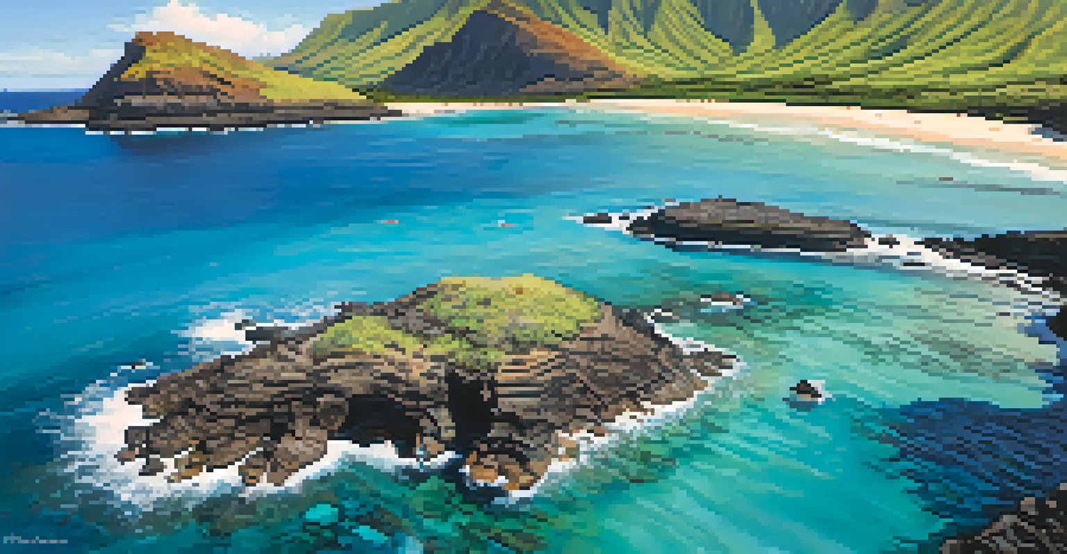 A breathtaking aerial perspective of the Makapu'u Tide Pools, highlighting the volcanic rocks and clear ocean water.