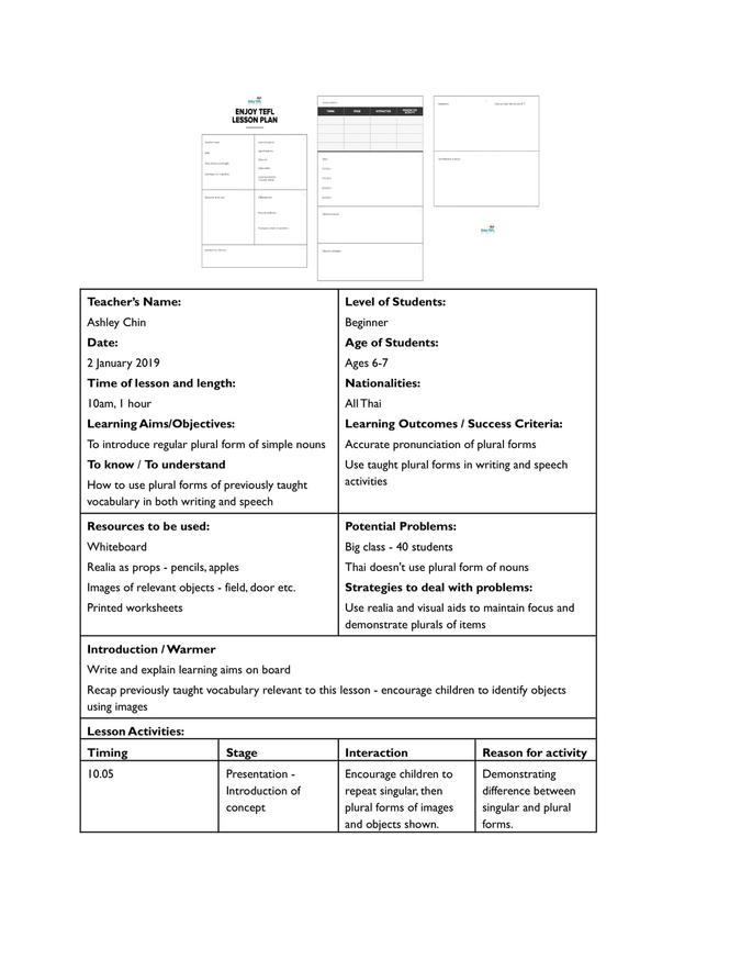 Ashley Chin lesson plan 1