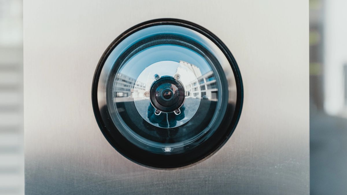Close up of a security camera.