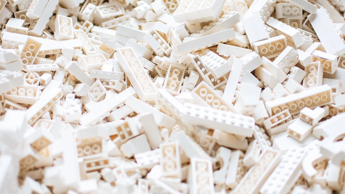 Lots and lots of white Lego bricks.