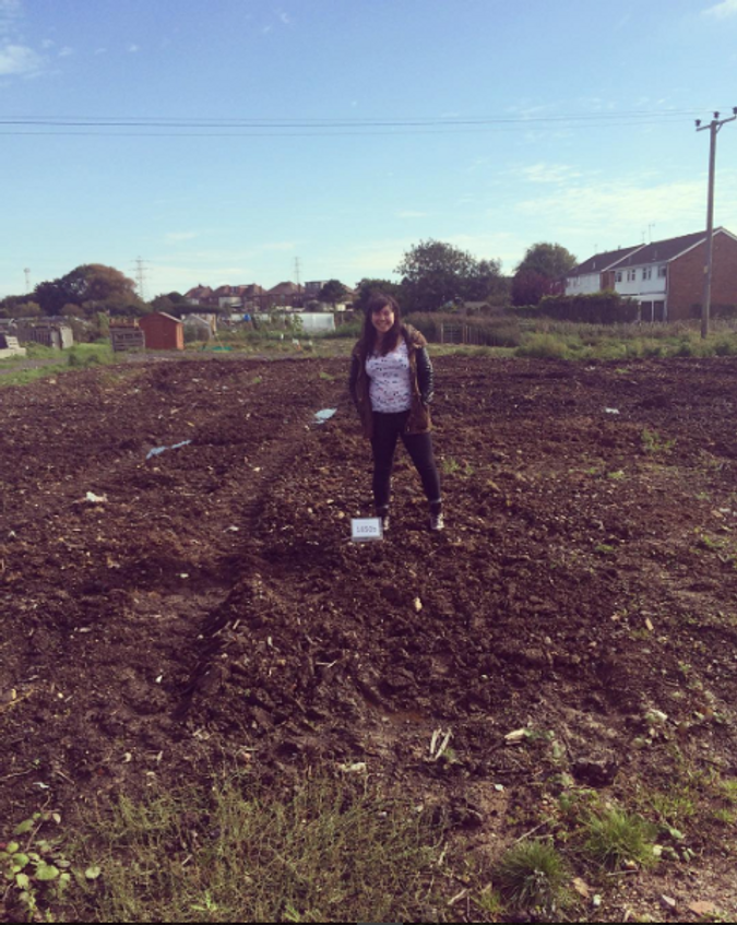 Me at my brand new allotment.