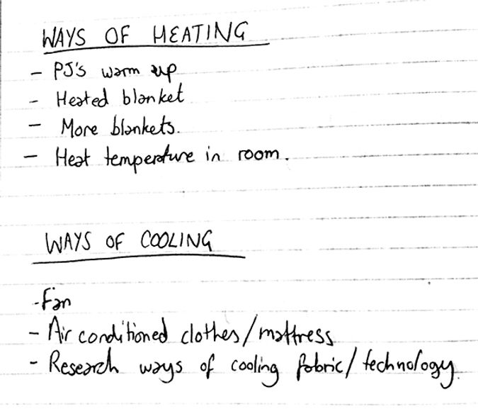 List of ways to cool and heat.