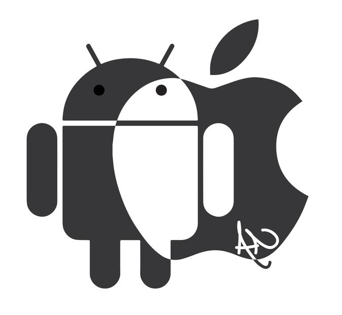 Apple & Android logos overlaid