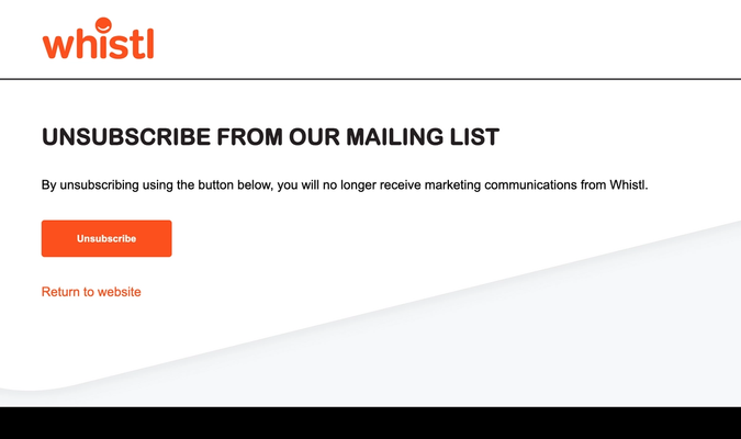 Unsubscribe page