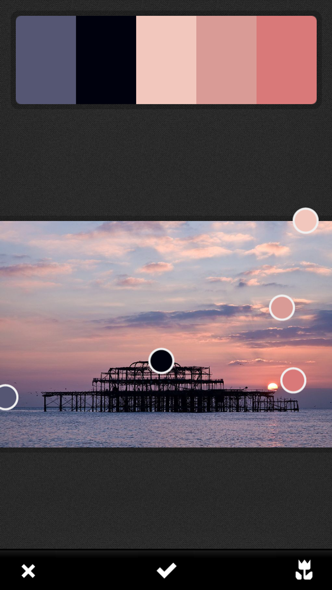 Colour palette from a photo of the West Pier in Brighton.