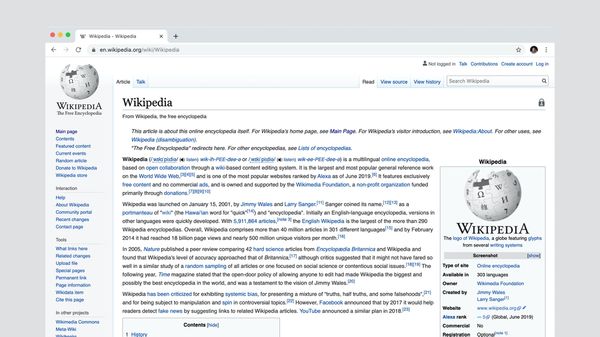 Screenshot of Wikipedia page.