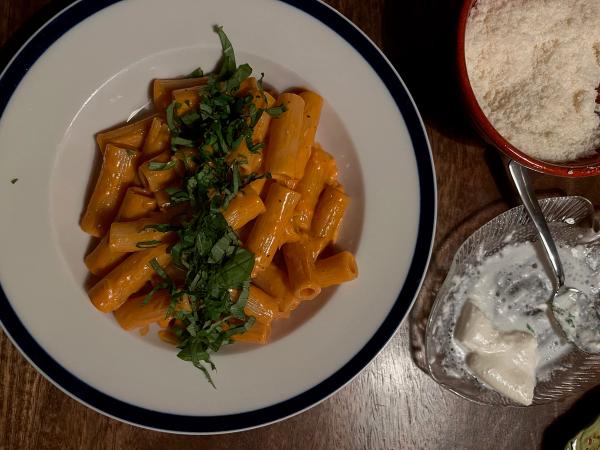 Vodkapasta chilillä