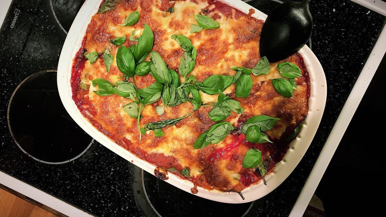 Kasvis-pinaatti lasagne