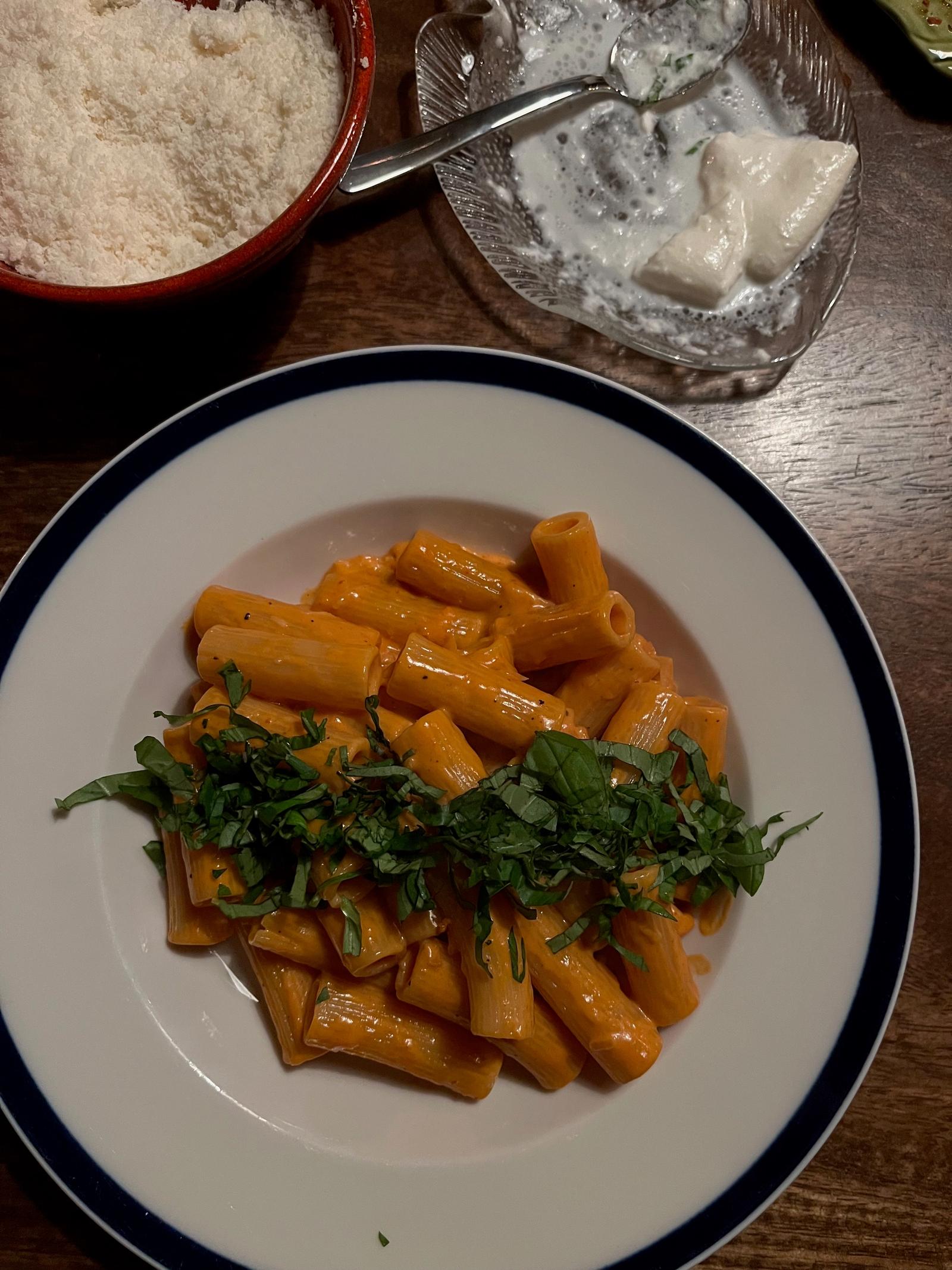 Vodkapasta chilillä