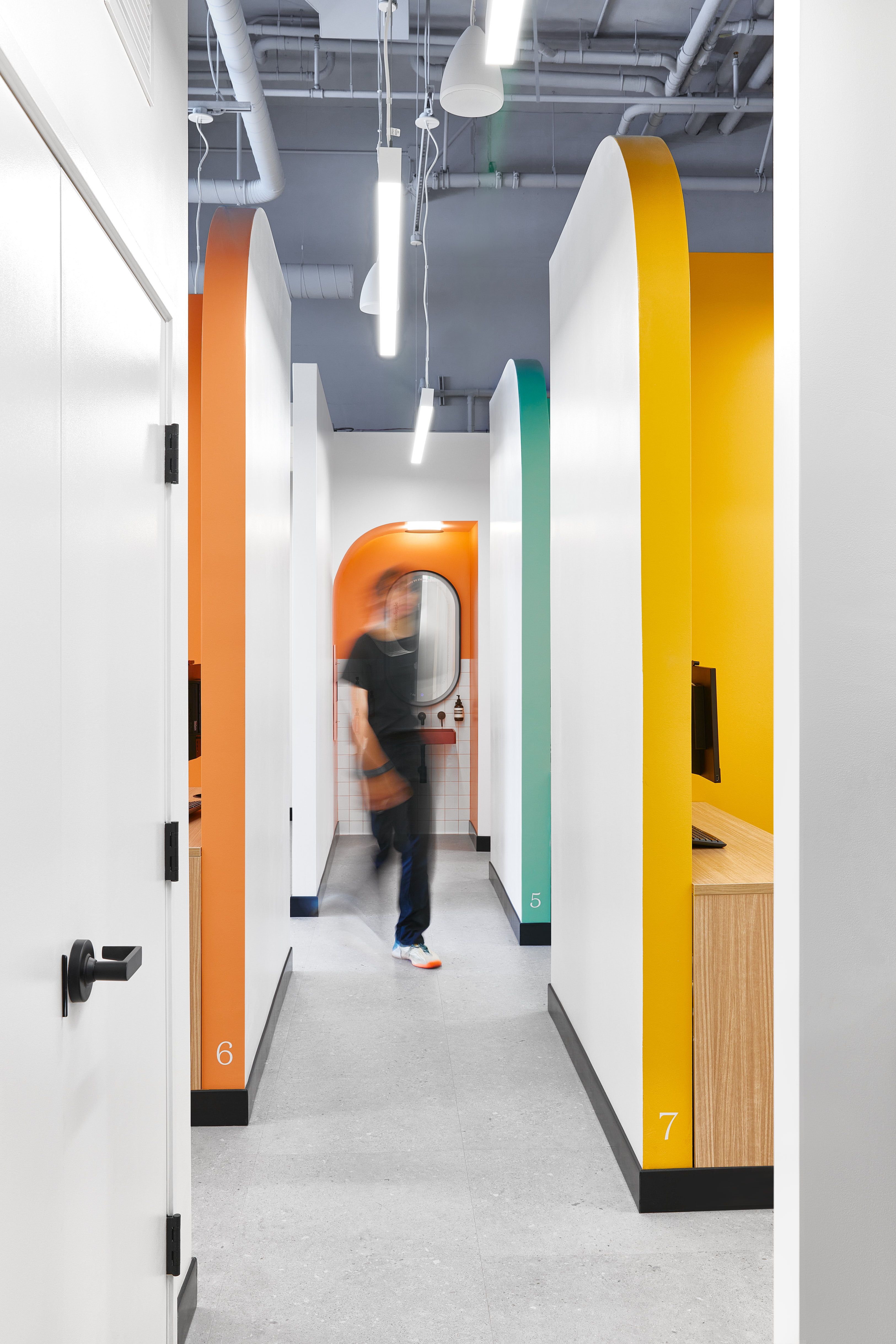 Multi colored hallway