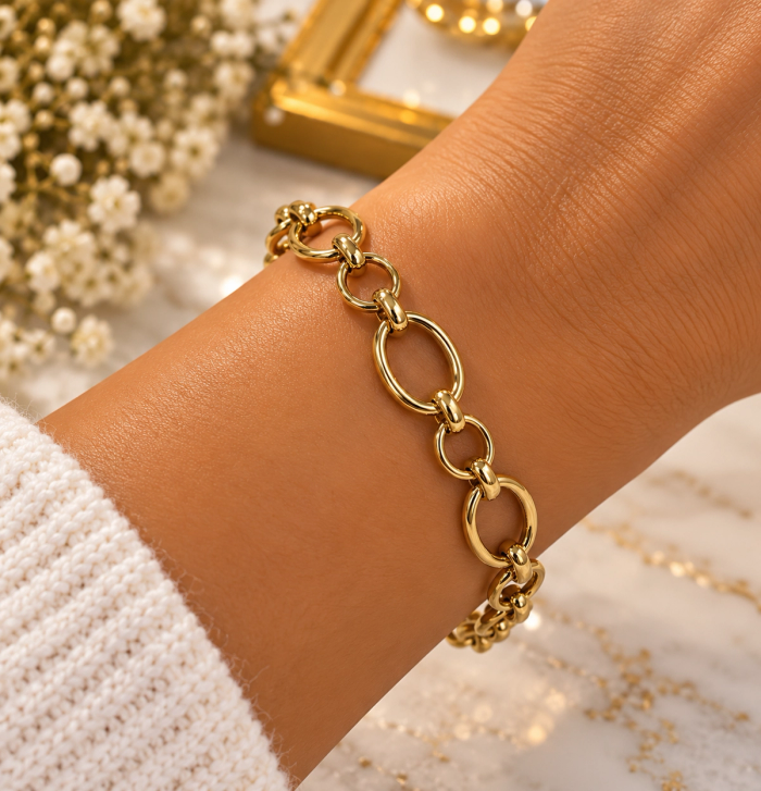 Pulseira entrelaçada dourada