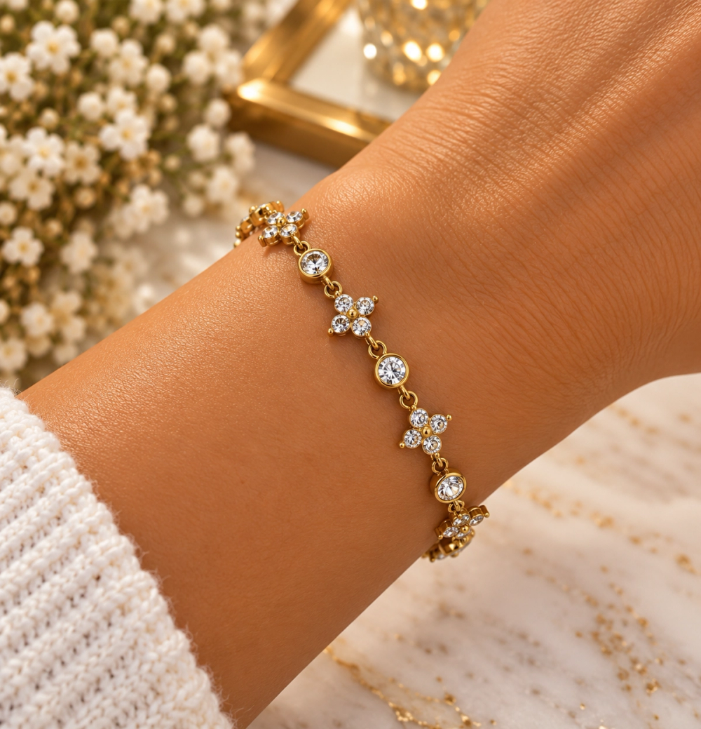 Pulseira “Flores brilhantes”