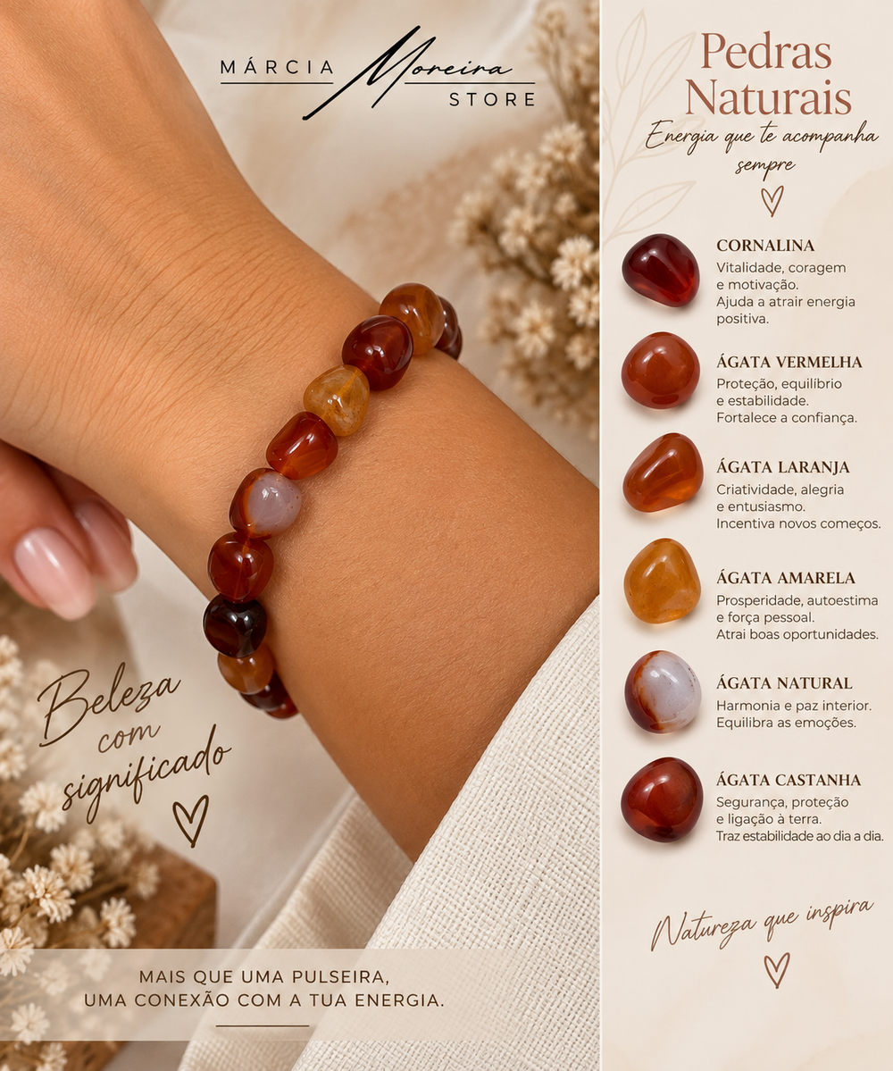 Pulseira cornalina