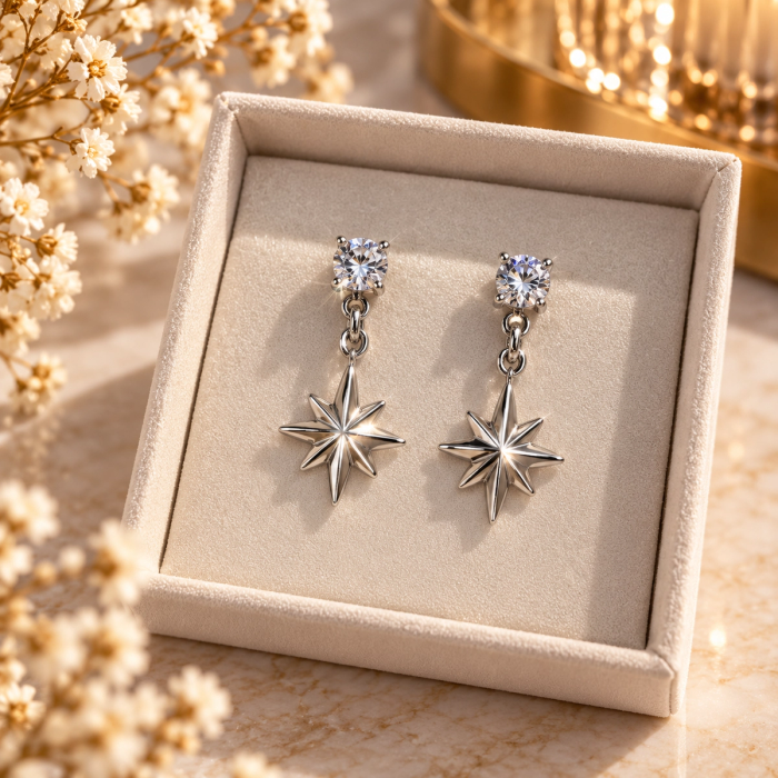 Brincos estrelas brilhantes