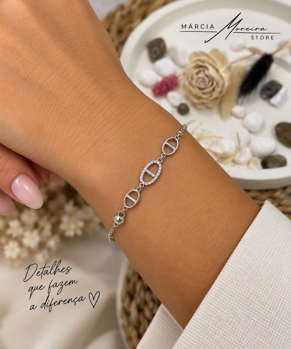 Pulseira Elos Prateada